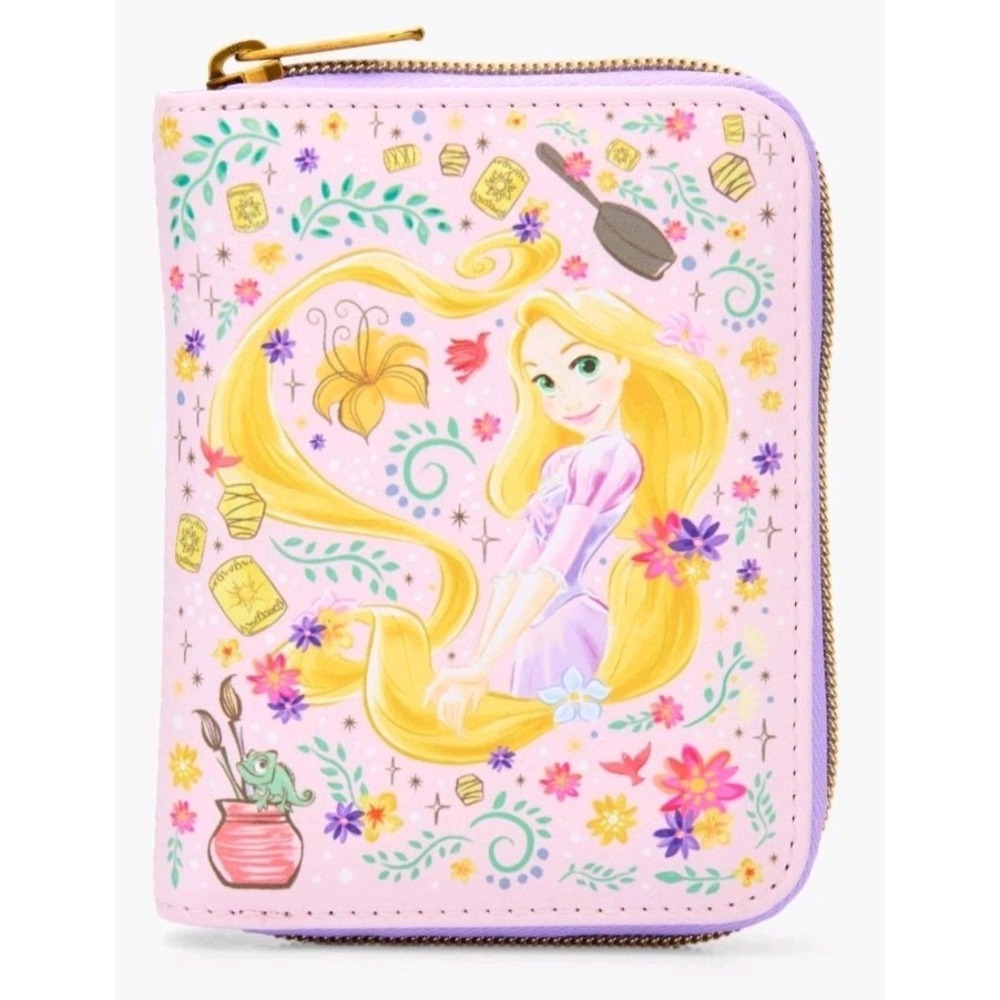NEW! Loungefly Disney Princess Tangled Rapunzel Art Doddles Zip WALLET!